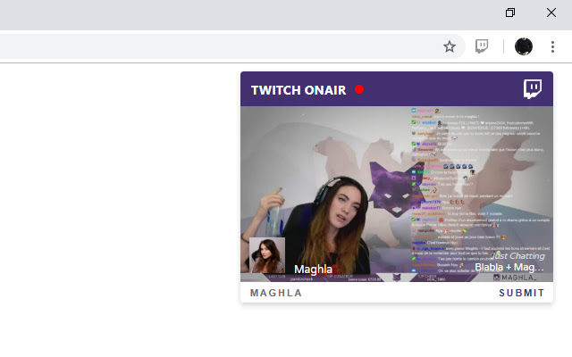 Twitch OnAir  from Chrome web store to be run with OffiDocs Chromium online