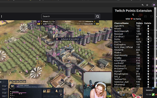 Twitch Points  from Chrome web store to be run with OffiDocs Chromium online