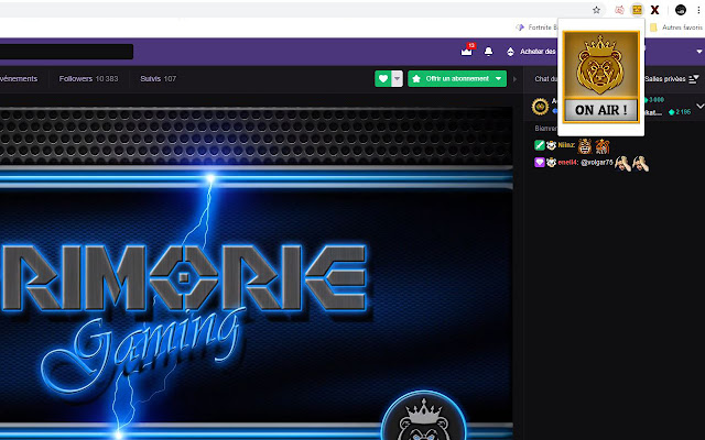 Twitch Primorie  from Chrome web store to be run with OffiDocs Chromium online