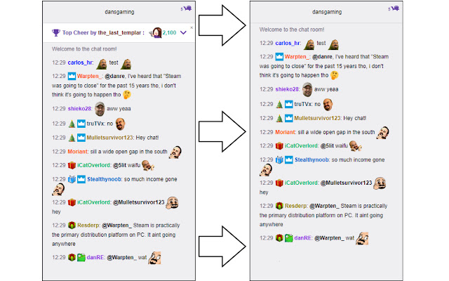 Twitch Remove Top Cheer  from Chrome web store to be run with OffiDocs Chromium online