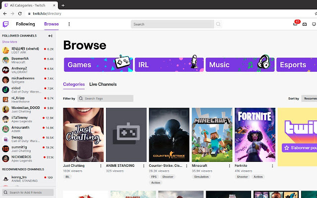 Twitch Reverse Channels  from Chrome web store to be run with OffiDocs Chromium online