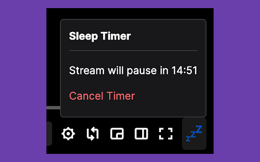 Twitch Sleep Timer  from Chrome web store to be run with OffiDocs Chromium online