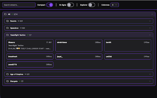 Twitch Streams Organizer  from Chrome web store to be run with OffiDocs Chromium online