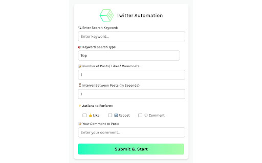 Twitter Automation by Erience (Beta)  from Chrome web store to be run with OffiDocs Chromium online
