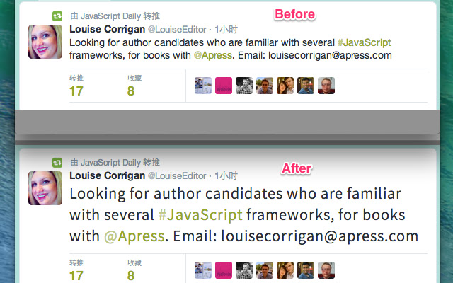 Twitter Better  from Chrome web store to be run with OffiDocs Chromium online