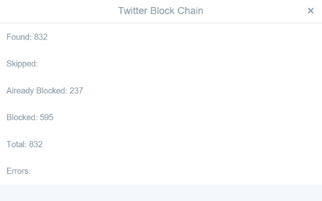 Twitter Block Chain  from Chrome web store to be run with OffiDocs Chromium online