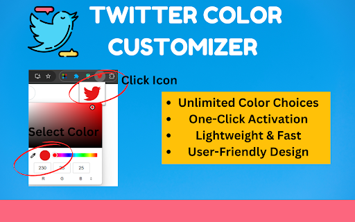 Twitter Color Customizer Unlimited Theme Options  from Chrome web store to be run with OffiDocs Chromium online