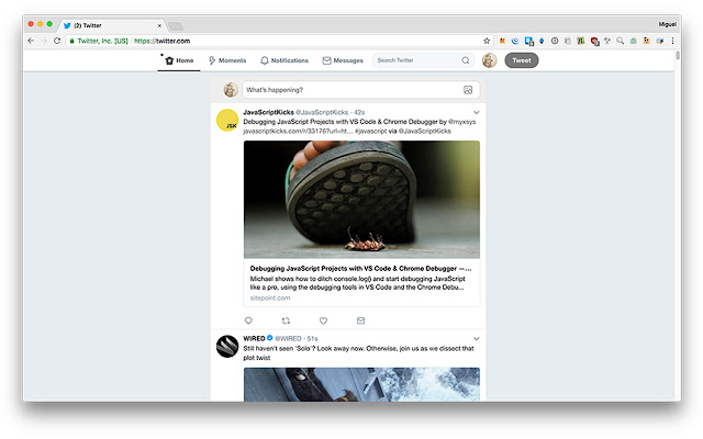 Twitter Declutter mula sa Chrome web store na tatakbo sa OffiDocs Chromium online