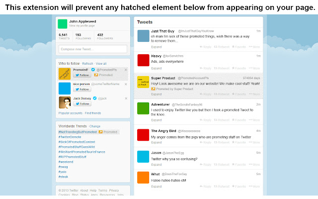 TwitterDemote  from Chrome web store to be run with OffiDocs Chromium online