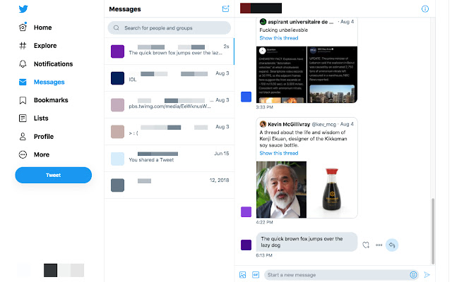 Twitter DM Quoted Replies  from Chrome web store to be run with OffiDocs Chromium online