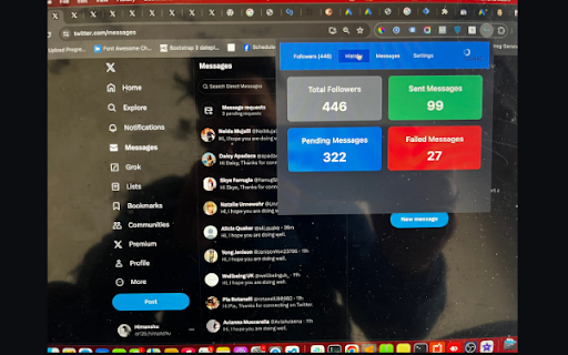 Twitter follower export  from Chrome web store to be run with OffiDocs Chromium online
