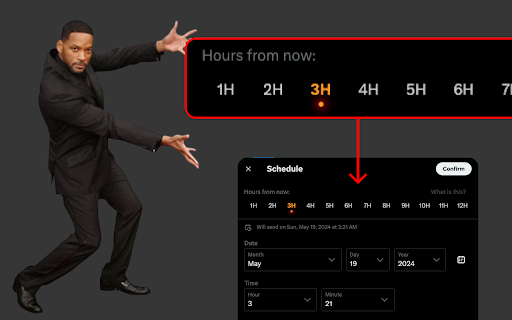Twitter Schedule Shortcut  from Chrome web store to be run with OffiDocs Chromium online