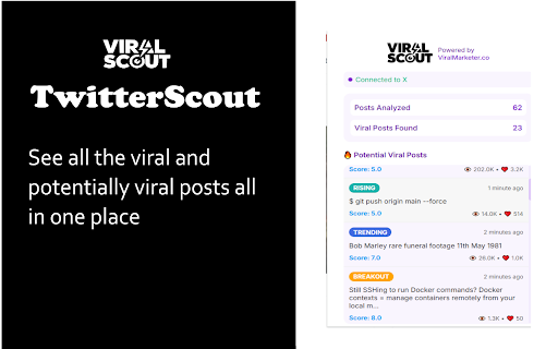 TwitterScout  from Chrome web store to be run with OffiDocs Chromium online