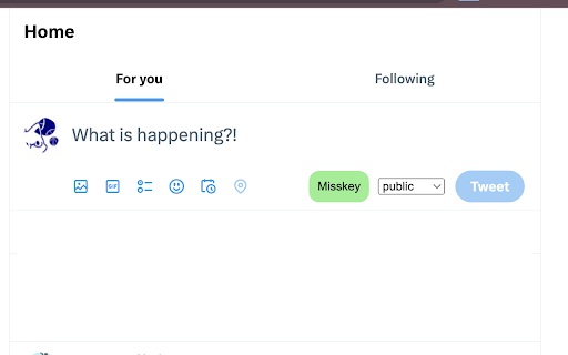 Twitter to Misskey  from Chrome web store to be run with OffiDocs Chromium online