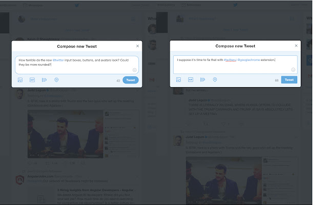 Twitter UI Fix  from Chrome web store to be run with OffiDocs Chromium online