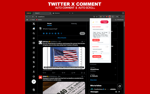 Twitter X Comment Auto comment  Auto scroll  from Chrome web store to be run with OffiDocs Chromium online