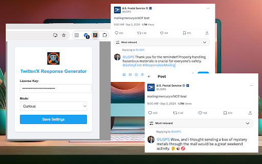 Twitter/X Response Generator  from Chrome web store to be run with OffiDocs Chromium online