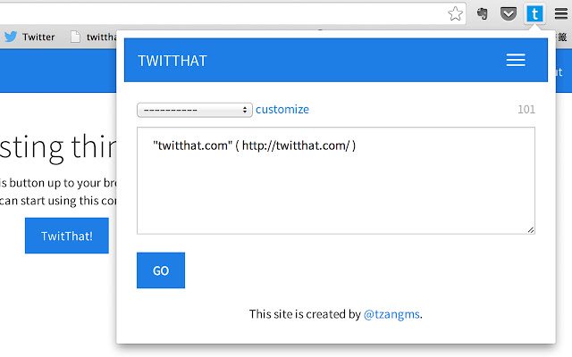 twitthat  from Chrome web store to be run with OffiDocs Chromium online