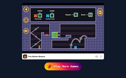 Two Button Bounce Game Collaborate to Unlock the Exit!  from Chrome web store to be run with OffiDocs Chromium online