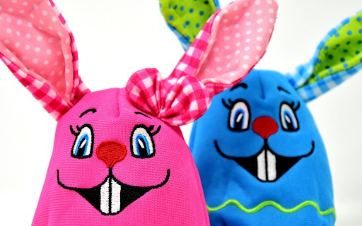 Two cute stuffed bunnies  from Chrome web store to be run with OffiDocs Chromium online