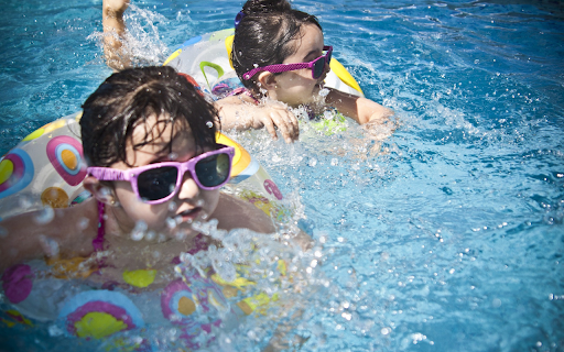 Two little children swimming  from Chrome web store to be run with OffiDocs Chromium online