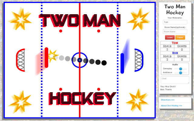 Two Man Hockey  from Chrome web store to be run with OffiDocs Chromium online