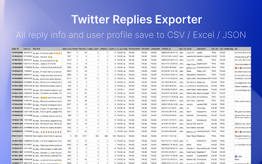 TwReplyExport X/Twitter Replies Export  from Chrome web store to be run with OffiDocs Chromium online