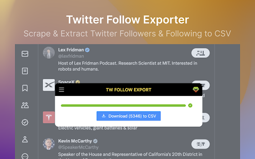 TwScraper X/Twitter Follower Scraper  from Chrome web store to be run with OffiDocs Chromium online
