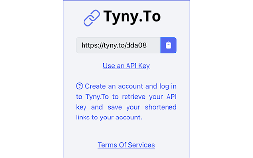 Tyny.To Anonymous URL Shortner  from Chrome web store to be run with OffiDocs Chromium online