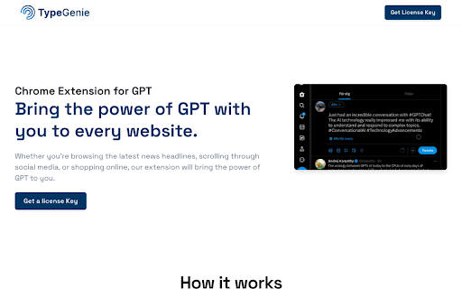TypeGenie  from Chrome web store to be run with OffiDocs Chromium online