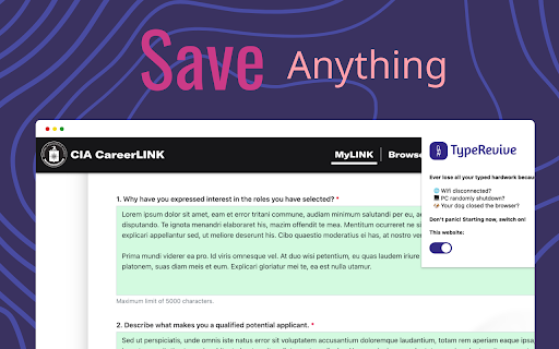 TypeRevive  from Chrome web store to be run with OffiDocs Chromium online