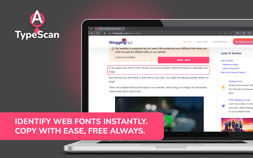 TypeScan What Font Finder  from Chrome web store to be run with OffiDocs Chromium online