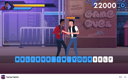 Typing Fighter Game Battle opponents using the power of words!  from Chrome web store to be run with OffiDocs Chromium online