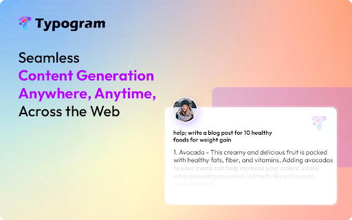 Typogram  from Chrome web store to be run with OffiDocs Chromium online