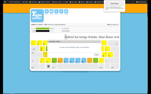 Typo Typer  from Chrome web store to be run with OffiDocs Chromium online