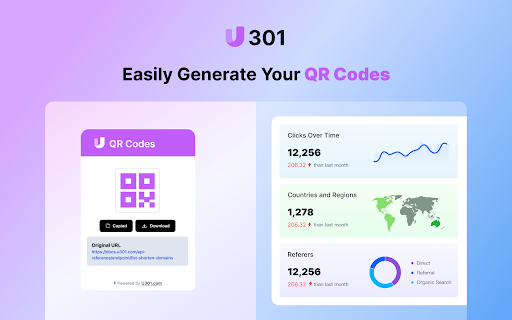 U301 URL Shortener  from Chrome web store to be run with OffiDocs Chromium online