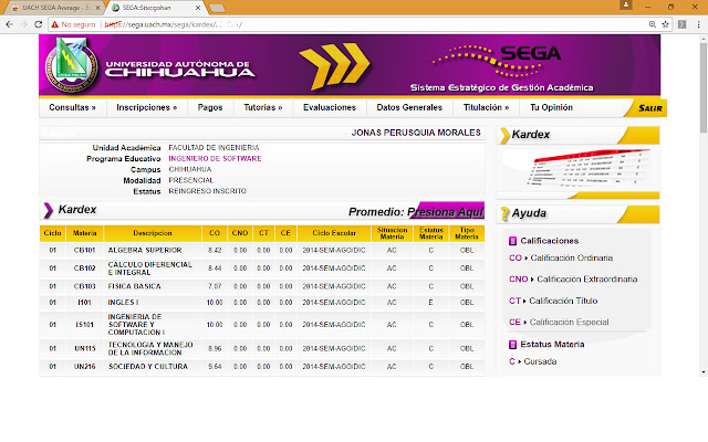 UACH SEGA Average  from Chrome web store to be run with OffiDocs Chromium online