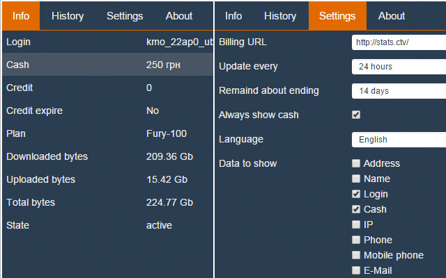 Ubilling stats  from Chrome web store to be run with OffiDocs Chromium online