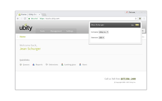 Ubity click to dial  from Chrome web store to be run with OffiDocs Chromium online