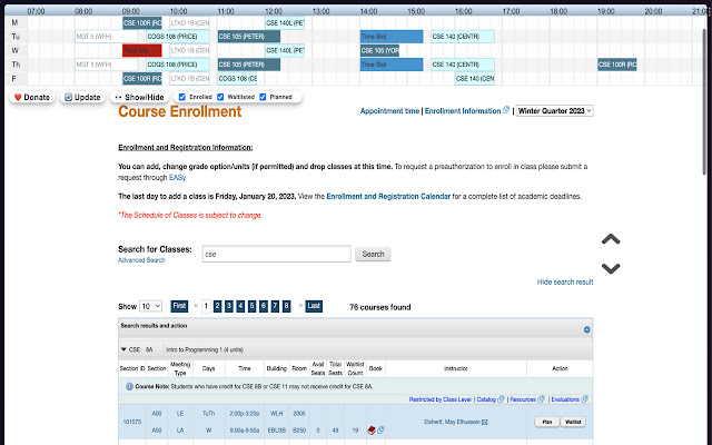 UCSD Schedule Visualizer  from Chrome web store to be run with OffiDocs Chromium online