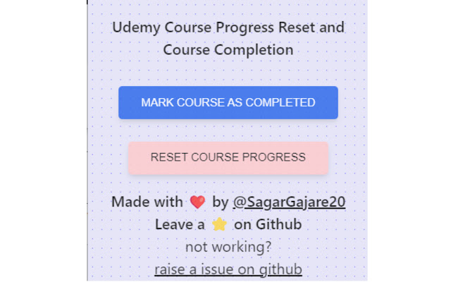 Udemy Progress Reset and Completer  from Chrome web store to be run with OffiDocs Chromium online