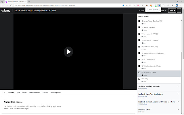 Udemy Reset  from Chrome web store to be run with OffiDocs Chromium online