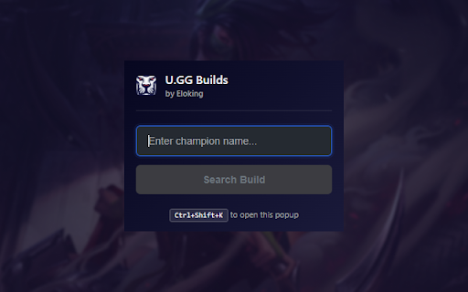 U.GG Champion Builds Quick Search for League of Legends  from Chrome web store to be run with OffiDocs Chromium online