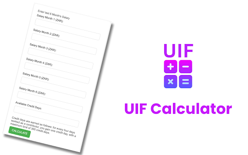 UIF Calculator  from Chrome web store to be run with OffiDocs Chromium online