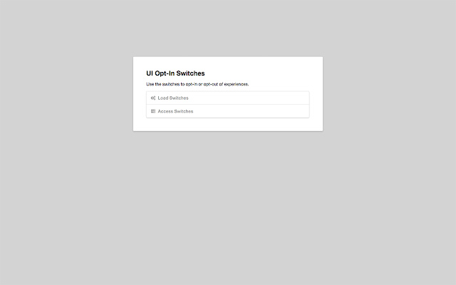 UI Opt In Switches  from Chrome web store to be run with OffiDocs Chromium online