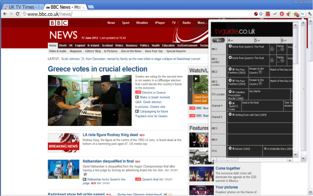 UK TV Times  from Chrome web store to be run with OffiDocs Chromium online