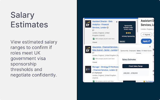 UK Visa Sponsorship Checker: Use AI to find a visa sponsored job  from Chrome web store to be run with OffiDocs Chromium online