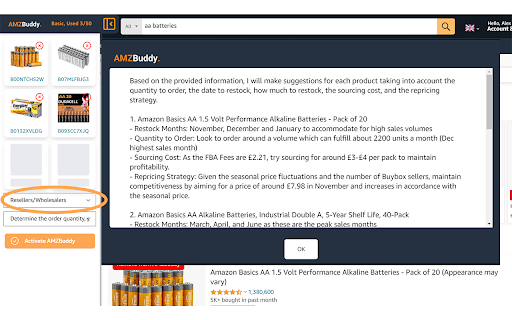 Ultimate Amazon Selling Assistant: AMZBuddy  from Chrome web store to be run with OffiDocs Chromium online
