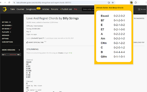Ultimate Guitar: Add Banjo Chords from Chrome web store to be run with OffiDocs Chromium online Ultimate Guitar: Add Banjo Chords from Chrome web store to be run with OffiDocs Chromium online