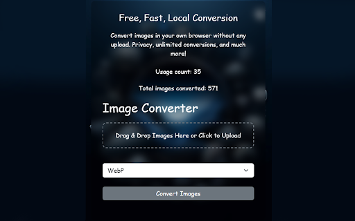 Ultimate Image Converter  from Chrome web store to be run with OffiDocs Chromium online